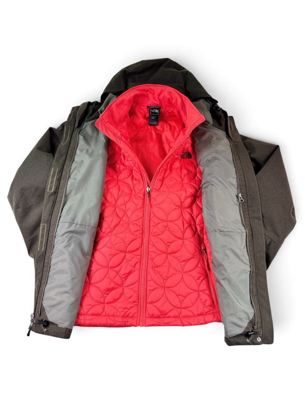 The North Face Women's Carto Triclimate 3-in-1 Jacket Taupe Green / Pink - XL